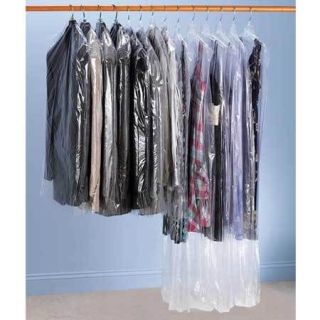 12pc Garment Storage Bags Clear Plastic wZipper Closure Hanging Suit