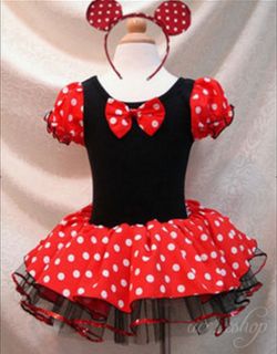 Xmas Disney Minnie Mouse Girl Kids Birthday Pary Costume Ballet Tutu 