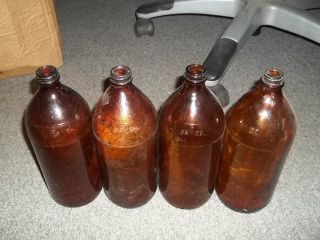 Vintage Brown Empty Bottles good for decor Bleach?? Chemical??