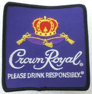Crown Royal Whiskey Purple PATCH (3½ X 3½)   Please Drink 