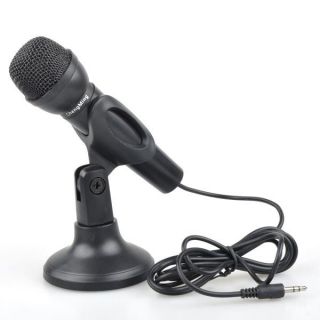 Black 3.5mm Mini Studio Speech Mic Microphone w/Stand New