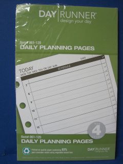 Day Runner Daily Planning Pages Refill 5.5 x 8.5 Item #061 120 Size 