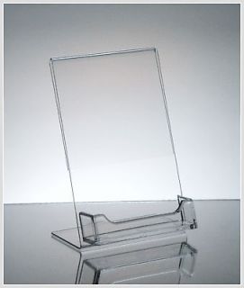 10 Acrylic 4 x 6 Slanted Sign Holders with Attached Business Card 