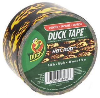 Printed Duck® Brand Duct Tape Hot Rod Flames Print™ Lot of 3 Rolls 