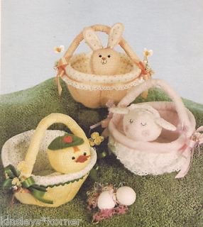 Primitive Bunny, Duck & Lamb Fabric Baskets   Patch Press Pattern