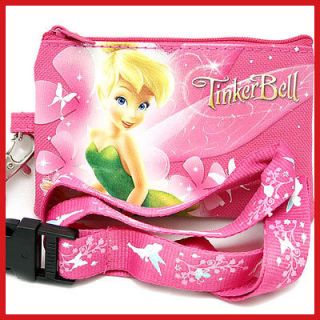 Disney TinkerBell Key Chain ID Lanyard w/ Wallet Pink