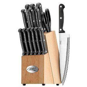 Ginsu Kitchen Knife Knives 14 pc Set Wood Block