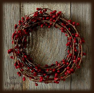 Primitive Pip Berry Garland ~ 18ft single ply ~ RED