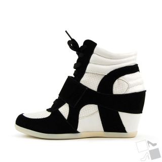 Wedge Sneakers Womens Heel Velcro Wedges High Top Hi Ankle Platform 