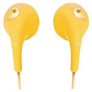 iLUV BUBBLE GUM II STEREO EARBUD HEADPHONES Yellow LIGHT COMFY NEW 