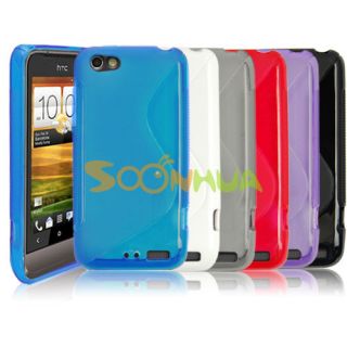   Durable TPU Gel Silicone Skin Cover Case For Smart Phone HTC One V