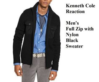 Kenneth Cole Reaction Mens SR1H7508 IM UP TO MY NECK Full Zip Sweater 