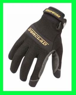 New IRONCLAD Gripworx Work Gloves Silicone Fused Grip Black Medium 