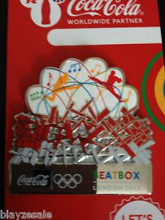 London 2012 Olympics Coca Cola Opening Ceremony Beat Box Pin BNWT