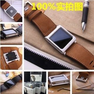 LunaTik Leather Aluminum Watch Band Wrist Strap for iPod Nano 6th 