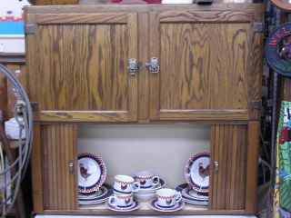 Vintage Oak Sellers Hoosier Kitchen Cabinet Cupboard