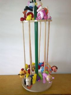 New Childrens/ Baby wooden push along colourful character animal wood 
