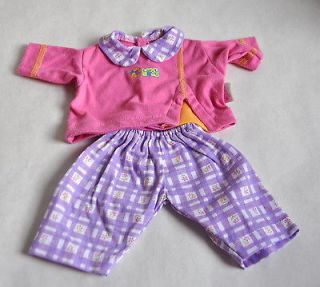 Baby Doll Clothes Lavender Pink Floral Shirt Pants Outfit 14 Chou 