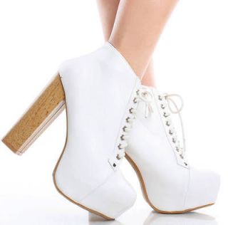   Booties High Heels Ladies Dress Shoes Womens Lace Up Ankle Boots