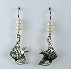   silver angelfish earrings  ocean, angel fish, tropical, aquarium