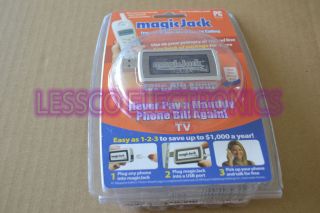 Magicjack Internet Based VOIP Phone Modem with 1 year service included