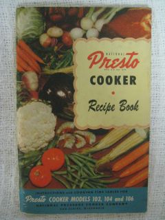 Vintage 1950 PRESTO PRESSURE COOKER Manual Booklet Canning Cooking 