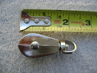 INCH CHROME & BRASS PULLEY BLOCK BOAT SHIP TACKLE