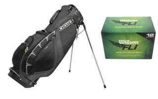 OGIO SPRINT Black Ultralite Golf Stand Bag w/Shoulder Straps + WILSON 