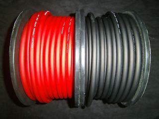 GAUGE AWG WIRE CABLE 20 FT 10 BLACK 10 RED POWER GROUND STRANDED 