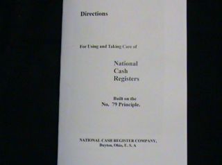 NATIONAL CASH REGISTER  USE AND CARE MANUAL 79/400 NCR