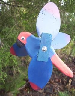 Blue Parrot Mini Whirligigs Whirly Gig Whirligig Windmill Yard Art 