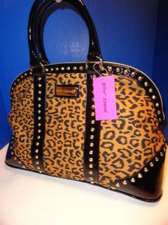 Betsey Johnson Betseyville Spotted Natural Cheetah Dome Satchel 