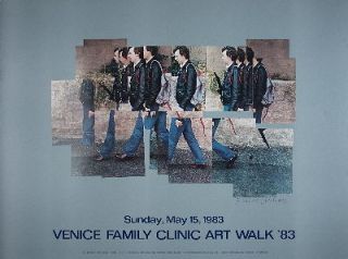 Signed 1983 David Hockney Gregory Walking Offset Lithograph
