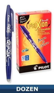 Pilot FriXion Ball Erasable Gel Ink Pens Fine Point 0.7MM BLUE 3 Pack 