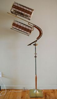 Mid Century Majestic boomerang floor lamp with dual fiberglass and 