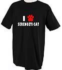 SERENGETI CAT CATS LOVE PET PAW T SHIRT TEE SHIRT