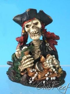 Laughing Pirate Skull Bust Fish Aquarium Ornament 3