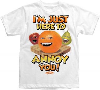   Size Annoying Orange Here To Annoy Apple Pear Logo T shirt top tee