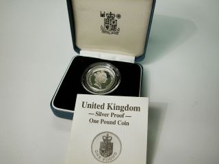 Royal Mint Cased 1994 United Kingdom Silver Proof £1 Coin With COA 