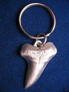 Shark Jewelry Pewter Great White Shark Tooth Key Chain