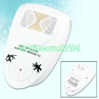 Ultrasonic Anti Mosquito Insect Pest Repellent Repeller US Plug White