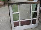 BIG ANTIQUE QUEEN ANNE STYLE STAINED GLASS WINDOW 40x40