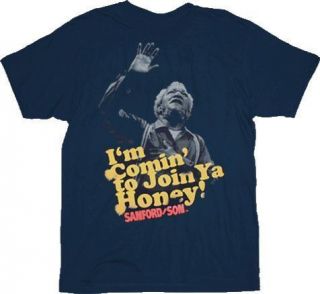 New Authentic Sanford and Son Im Comin To Join Ya Honey Mens T Shirt