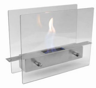 Ignis Bio Ethanol Tabletop Fireplace Vitrum Tab Stainless Steel 
