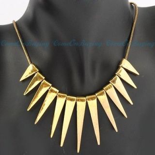 Vintage Golden Chain Triangle Adjustable Pointed Pendant Necklace