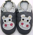 Minishoezoo hippo gray 4 5y soft sole leather kids shoes zoo