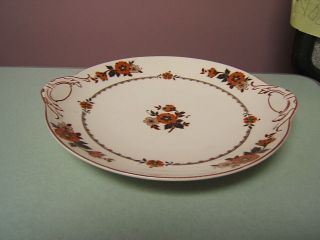 Meakin Sol Belle Vue handled round plate cake plate rust colored 