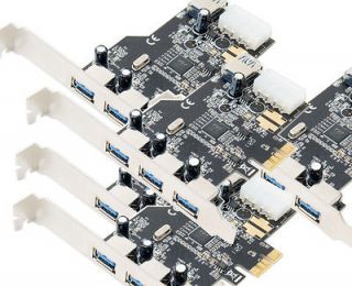 Lot of 5, USB 3.0 PCI Express Card, 3+1 Ports, ExPower, free Low 