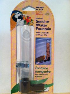 Penn Plax Medium Seed or Water Fountain Glass Tube & Cage Clip Bird 