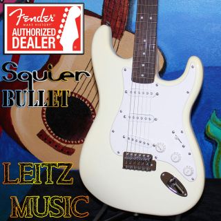 Squier by Fender Bullet Stratocaster Artic White Strat Electric Guitar 